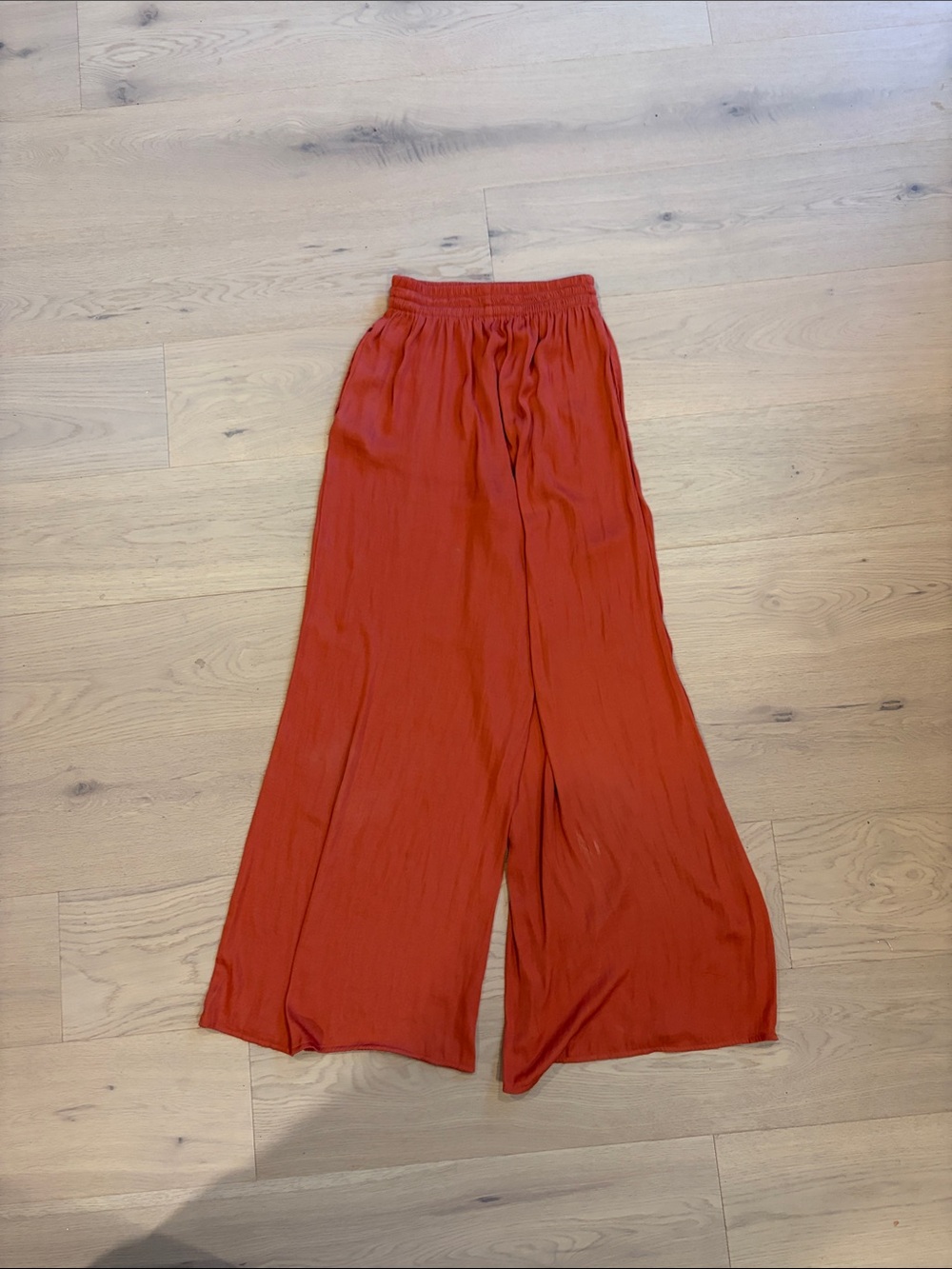 Zara Wide Leg Pants in Rust Red